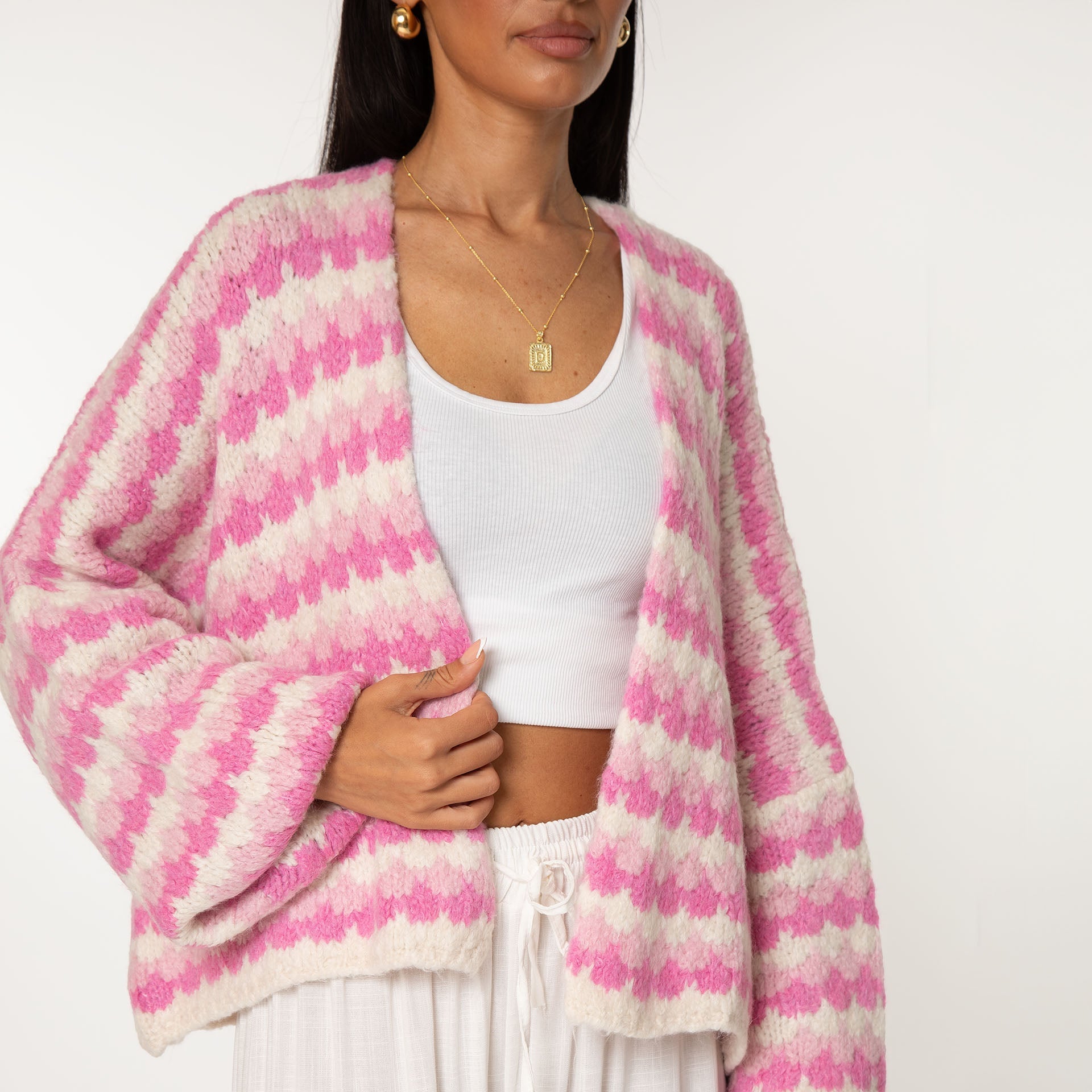 Cozy pastel oversized cardigan