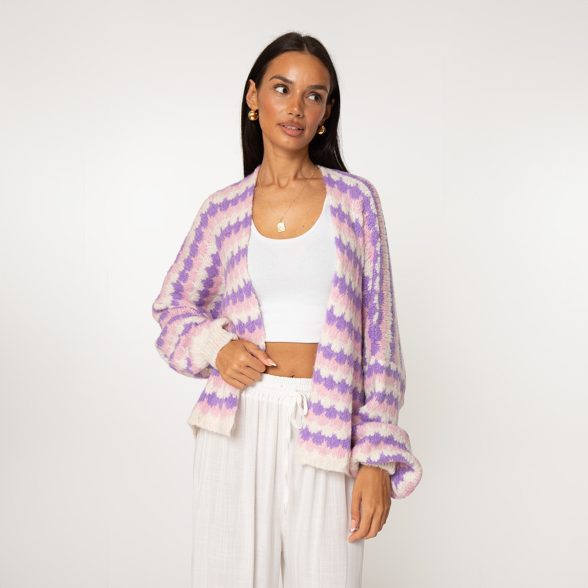 Cozy pastel oversized cardigan