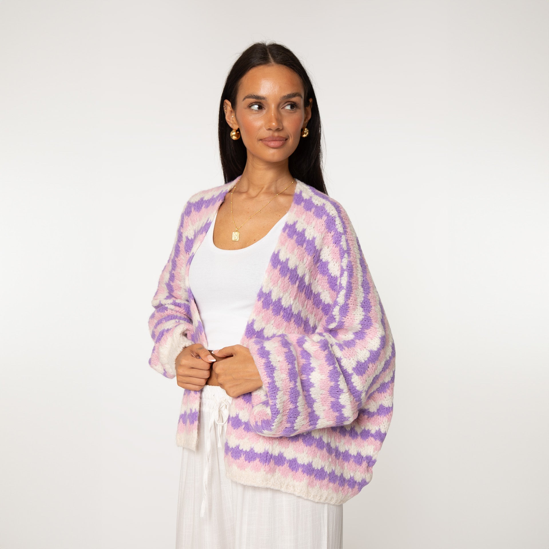 Cozy pastel oversized cardigan