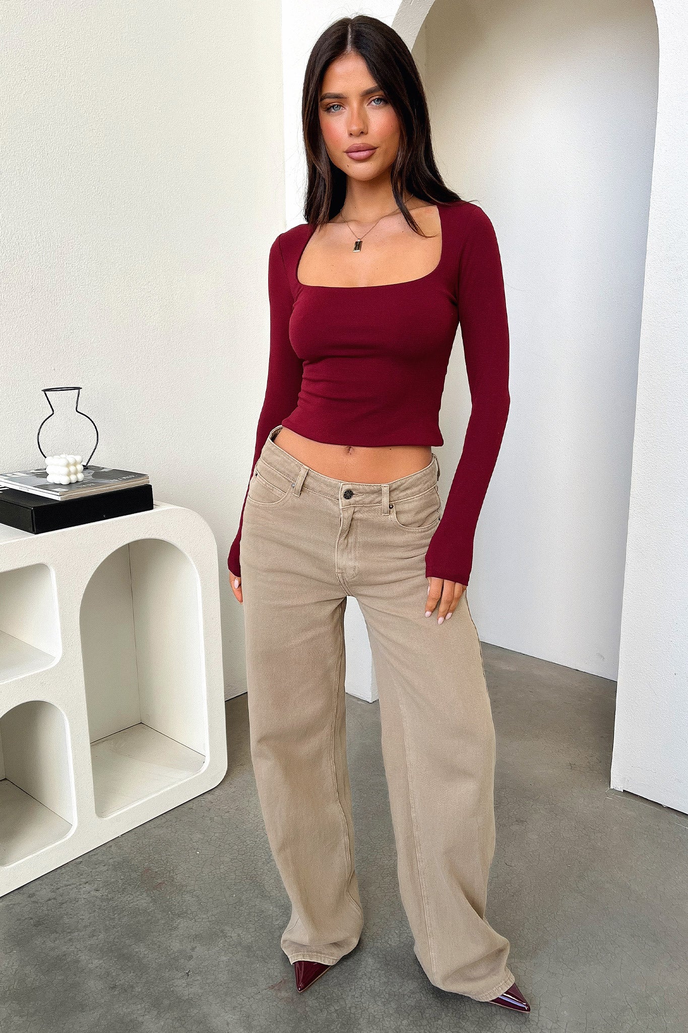 Andre Long Sleeve Top - Bordeaux