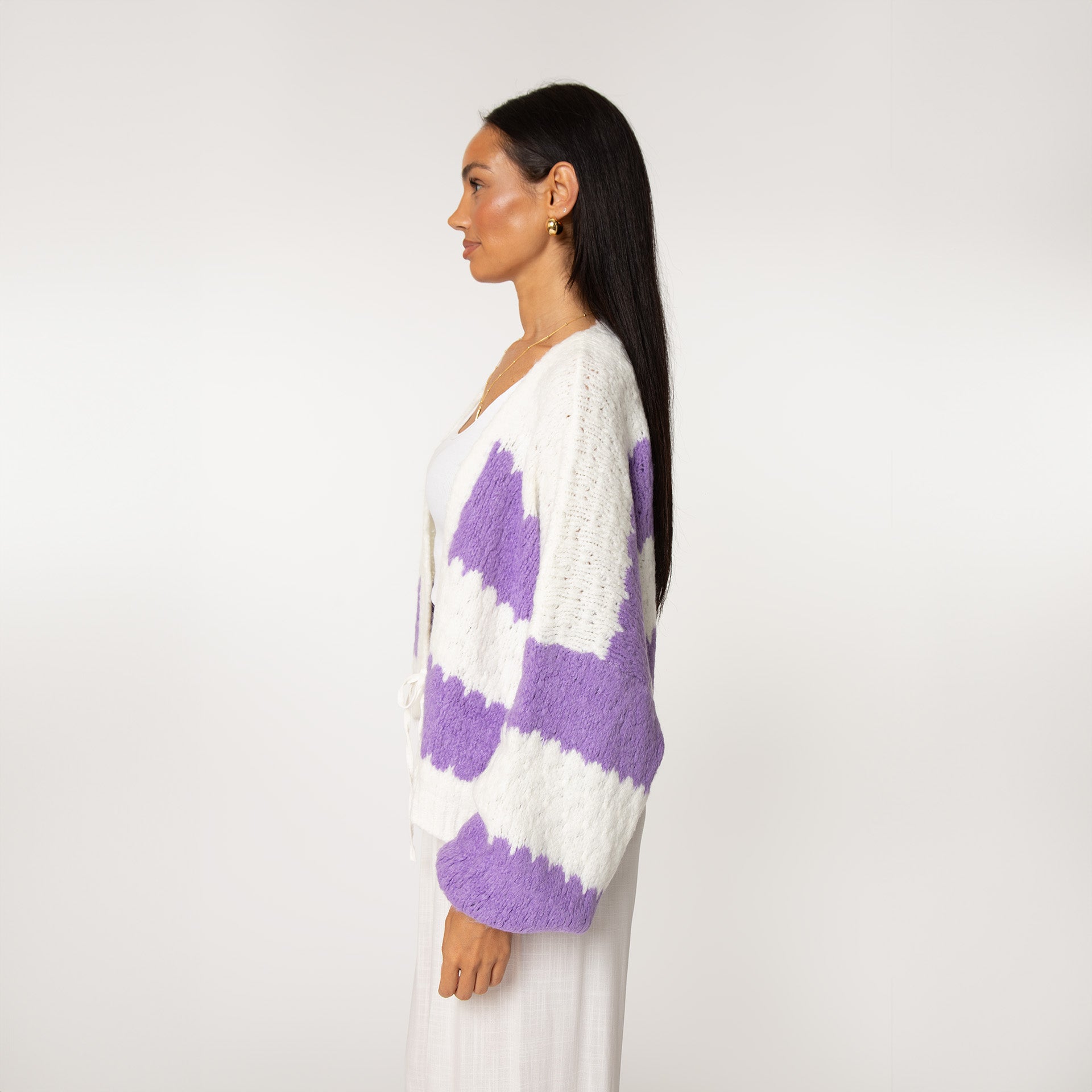 Cardigan Rayures Audacieuses Lila