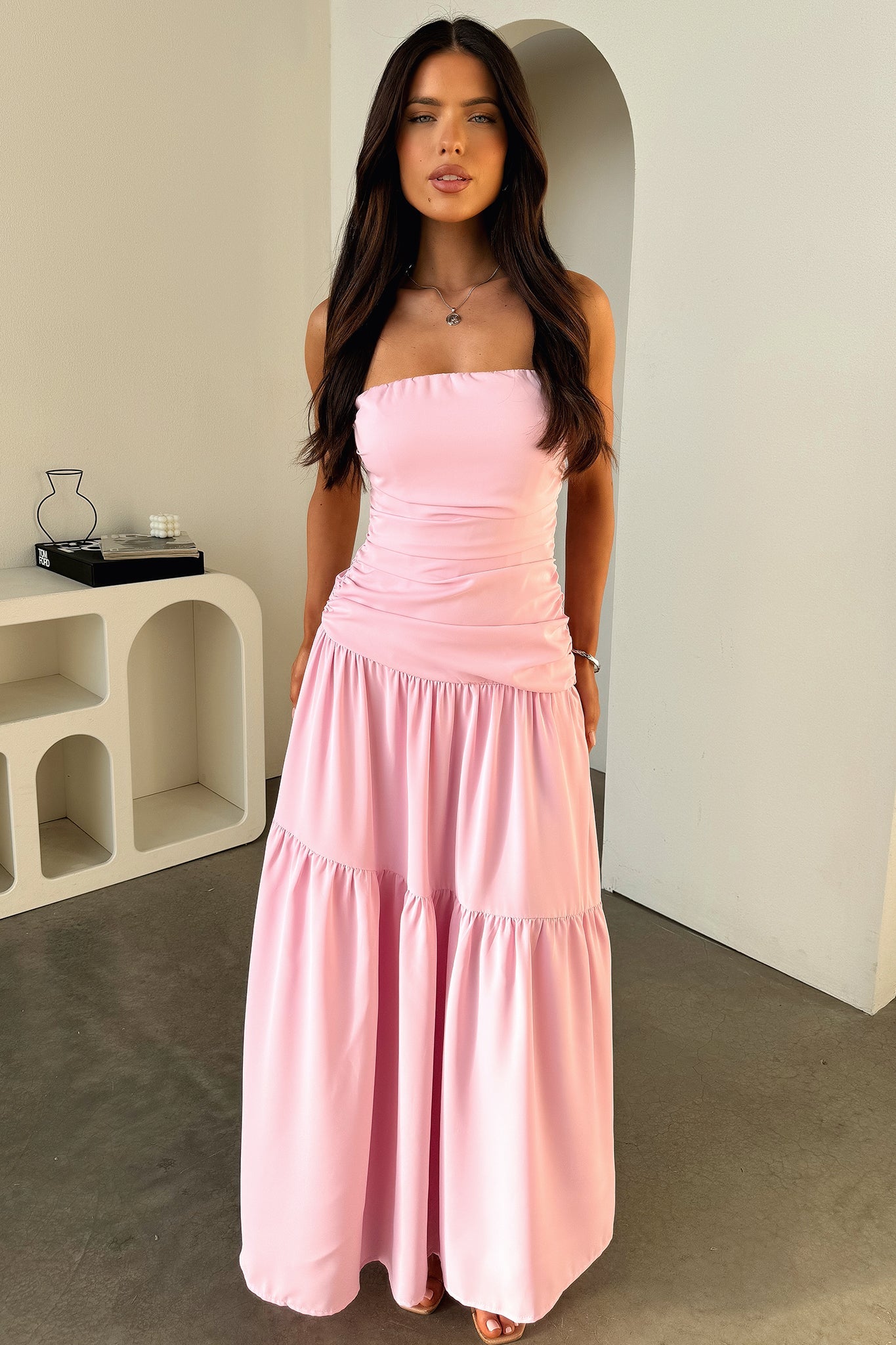 Robe longue Charlotte - Rose