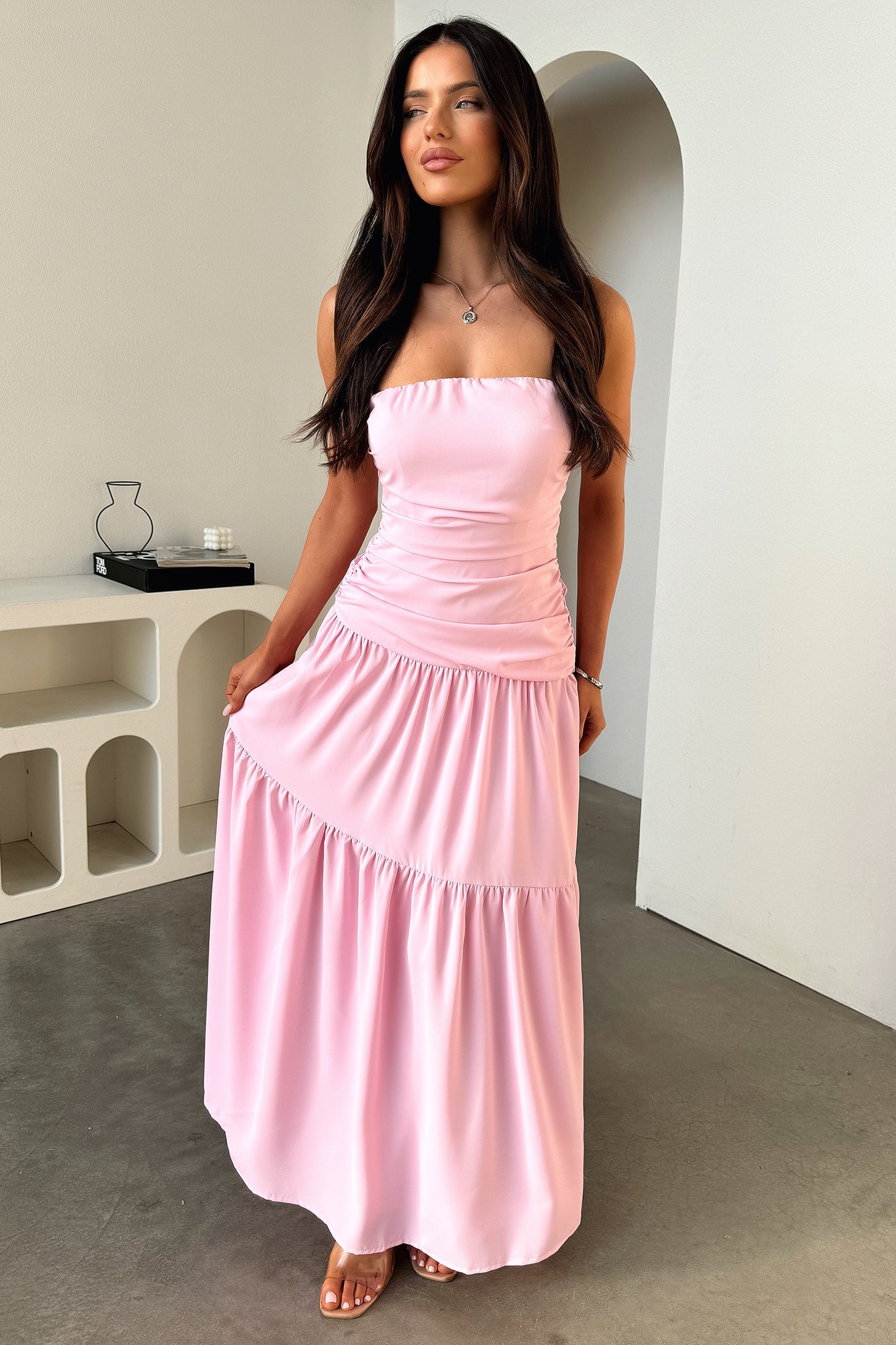 Robe longue Charlotte - Rose