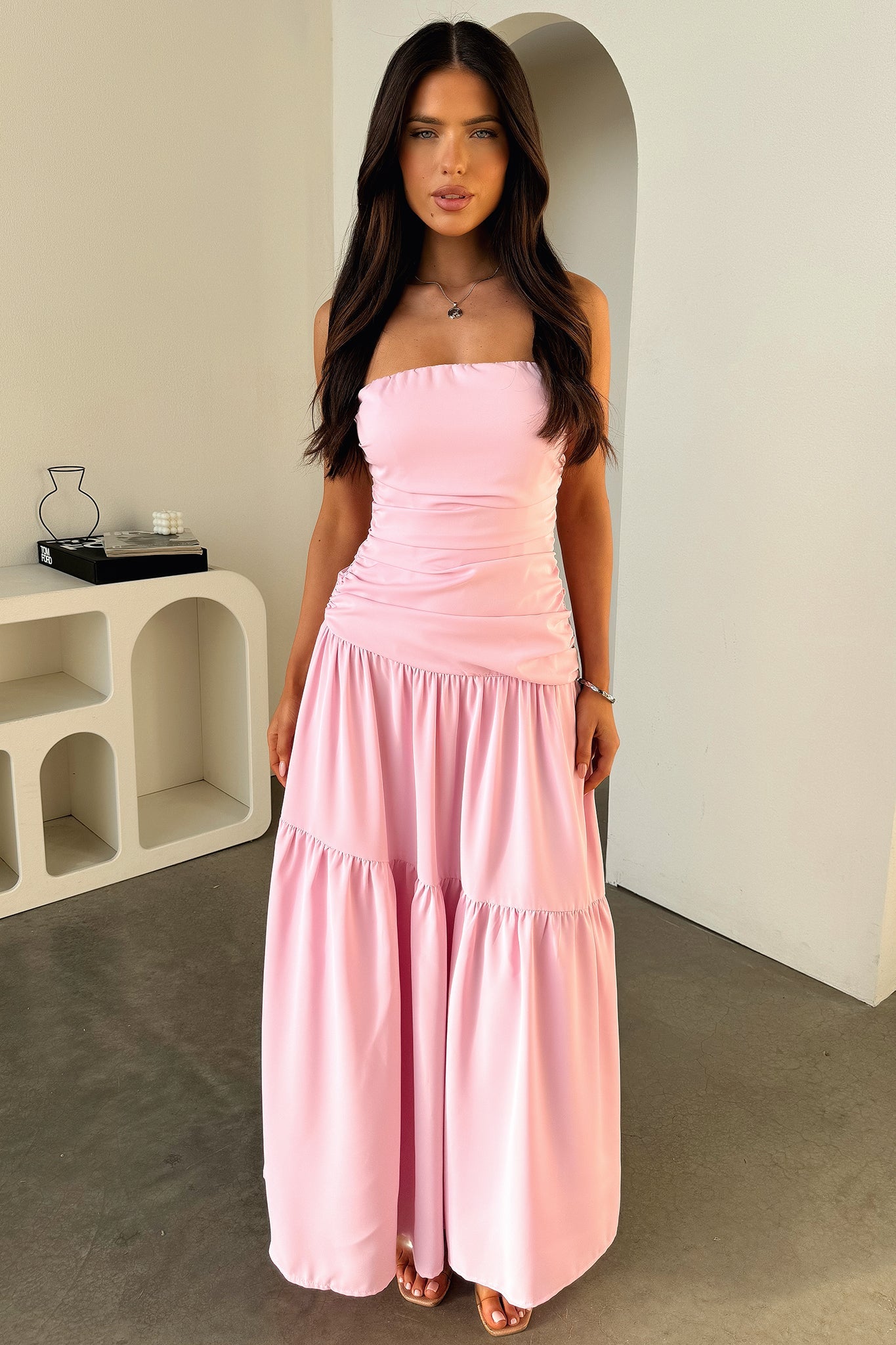 Robe longue Charlotte - Rose