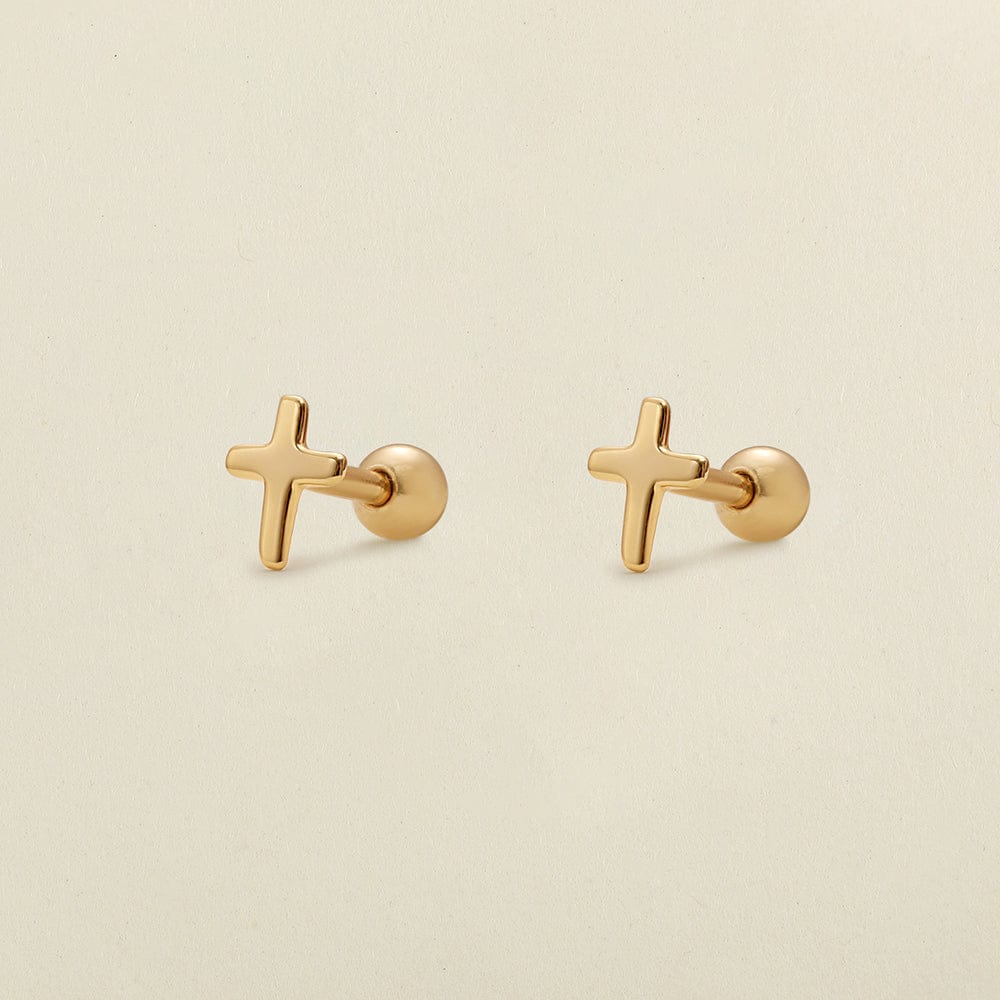 Cross stud earrings