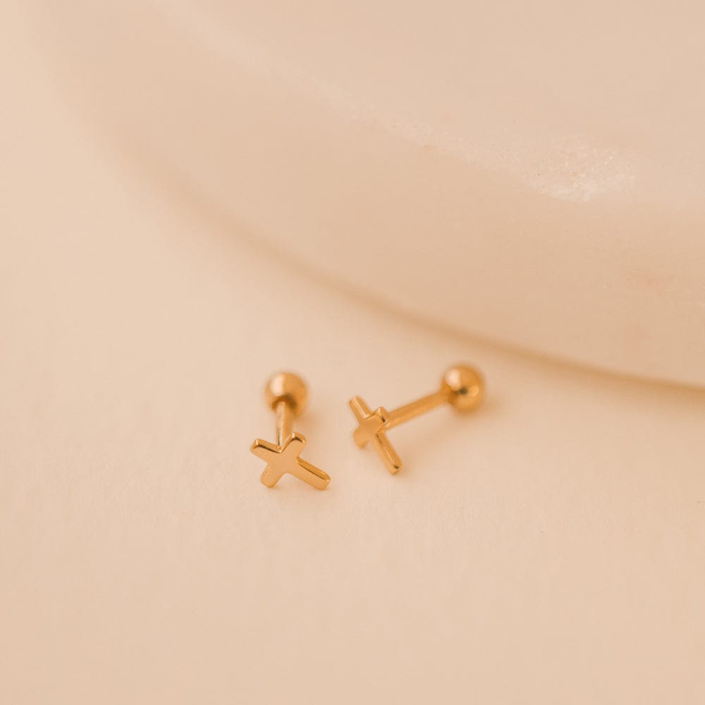 Cross stud earrings