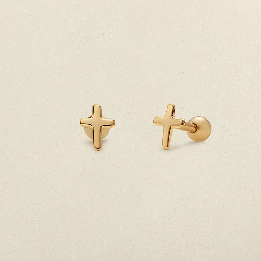 Cross stud earrings