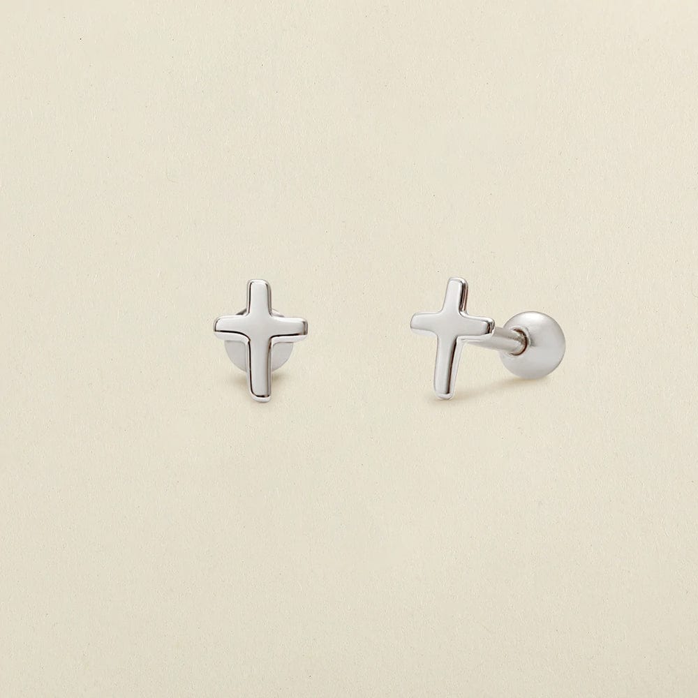 Cross stud earrings