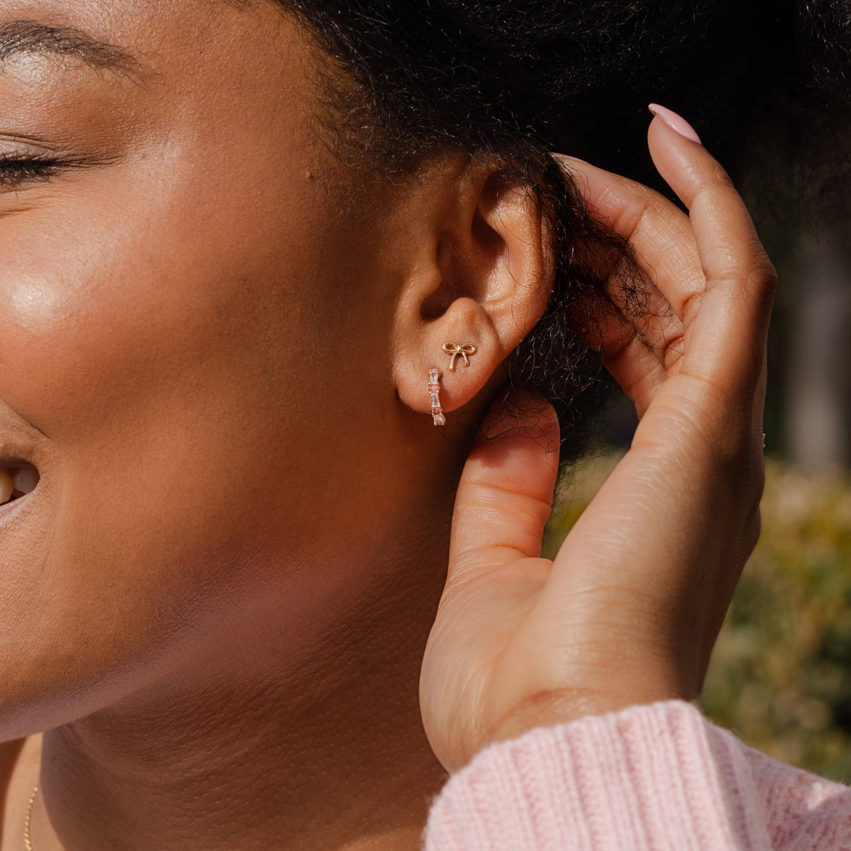 Ballerina CZ Huggie Hoop Earrings | Final Sale