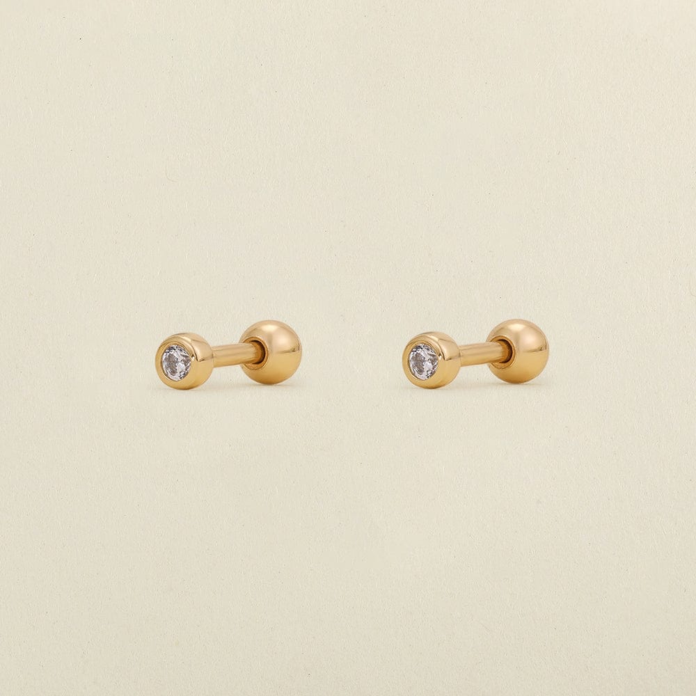 CZ Bezel Stud Earrings