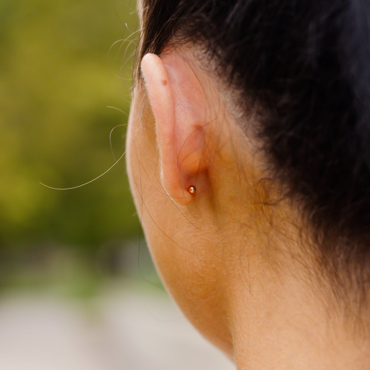 Trinity Stud Earrings with CZ Bezel