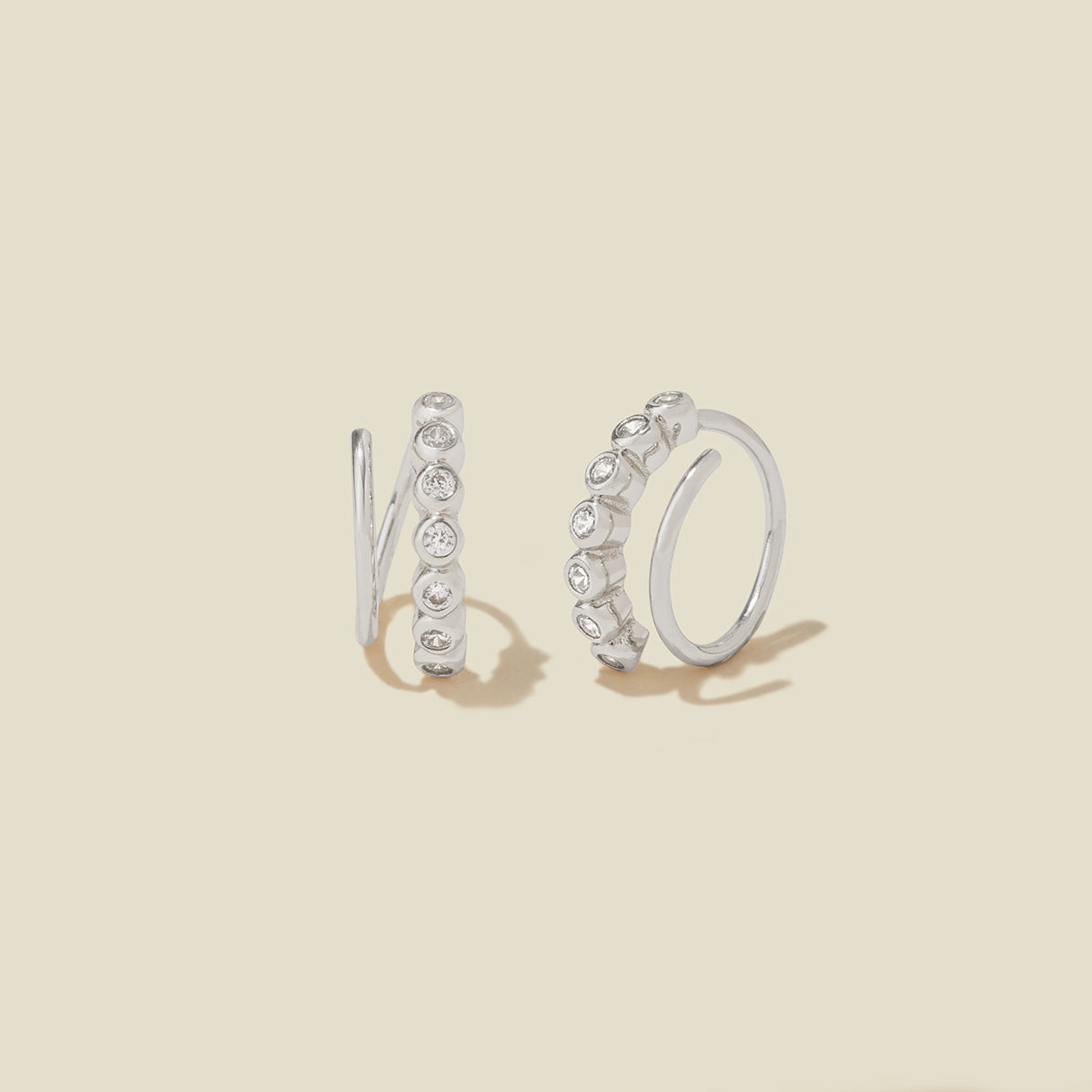 CZ Poppy Wire Hoop Earrings