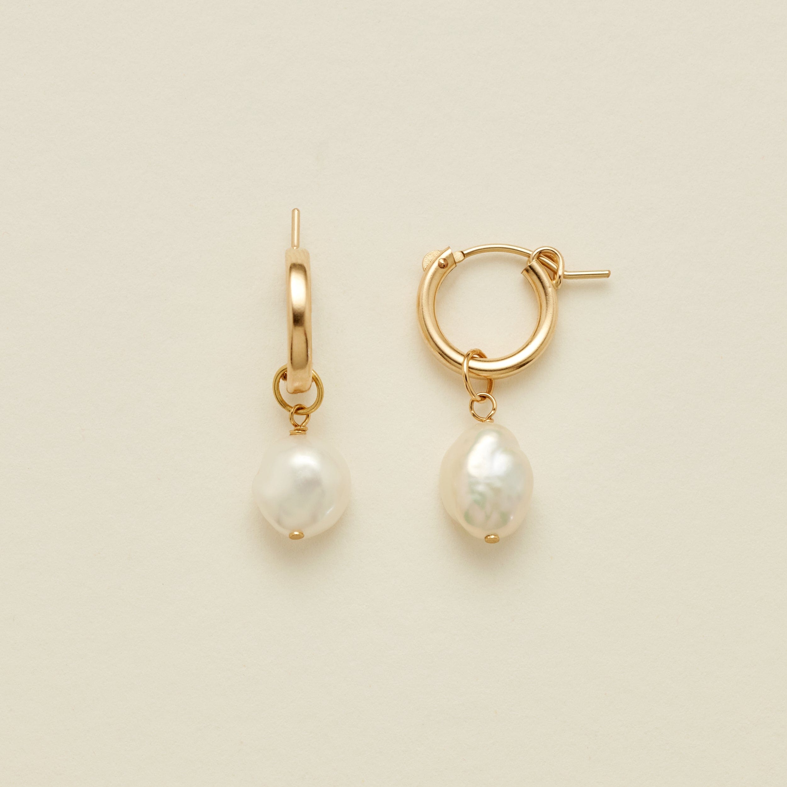 Pearl hoop earrings