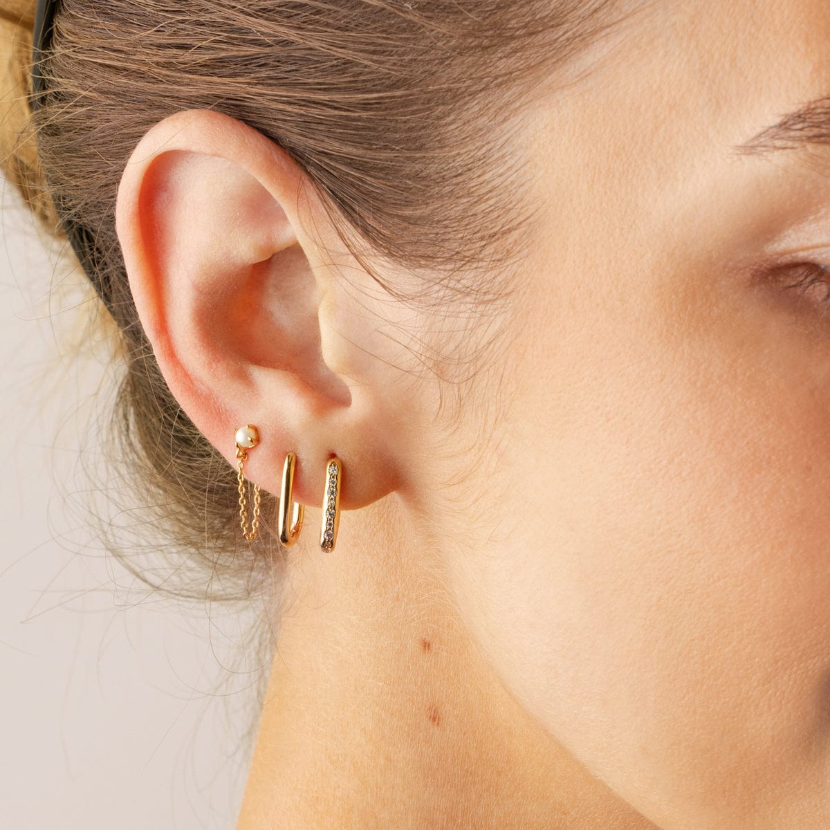 Paperclip hoop earrings