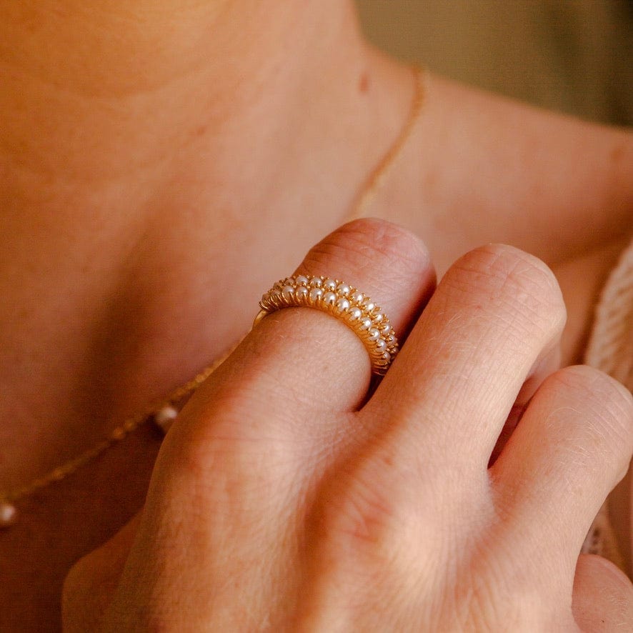 Pearl Stackable Band Ring | Final Sale