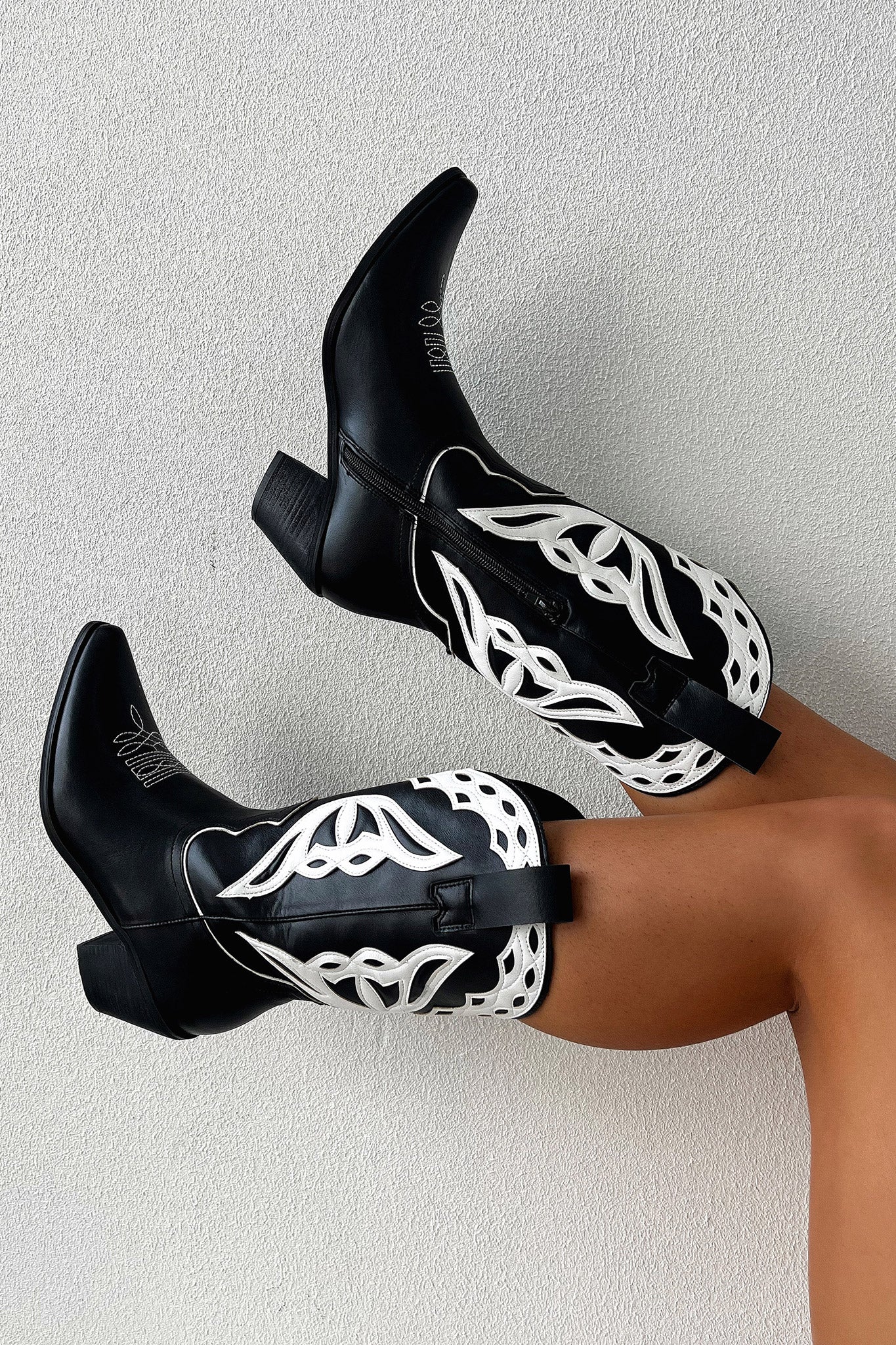 Bottes Texas - Noir / Blanc