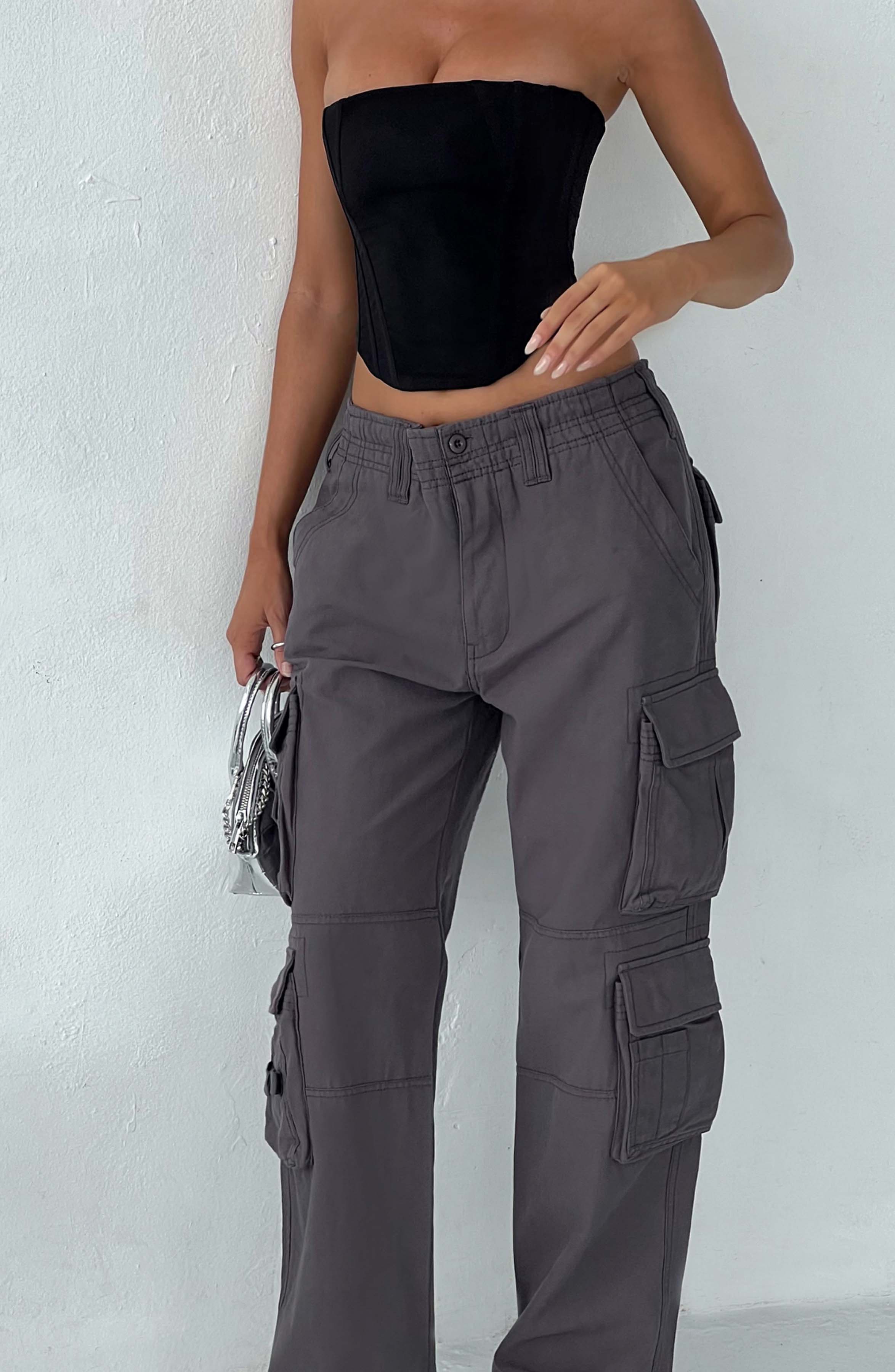 Pantalon cargo Tinashe - Charbon