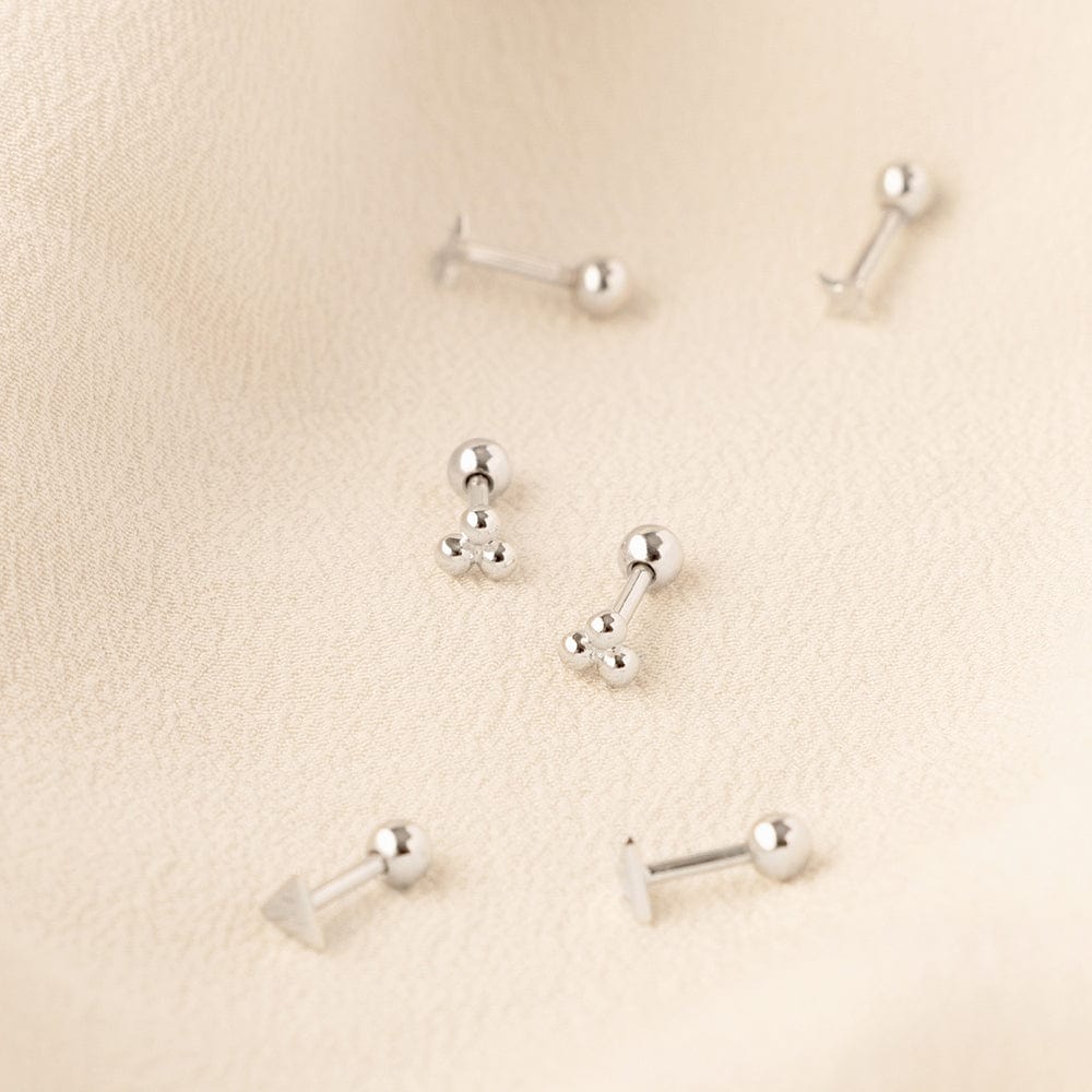 Trinity Pearl Stud Earrings