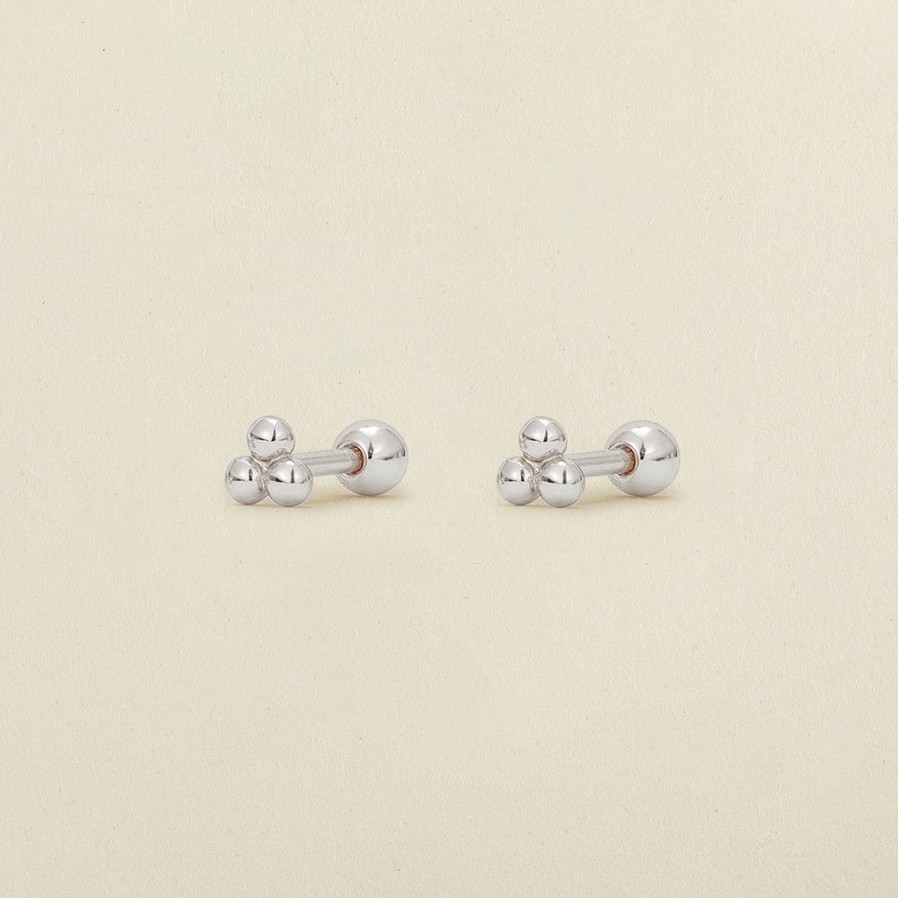 Trinity Pearl Stud Earrings