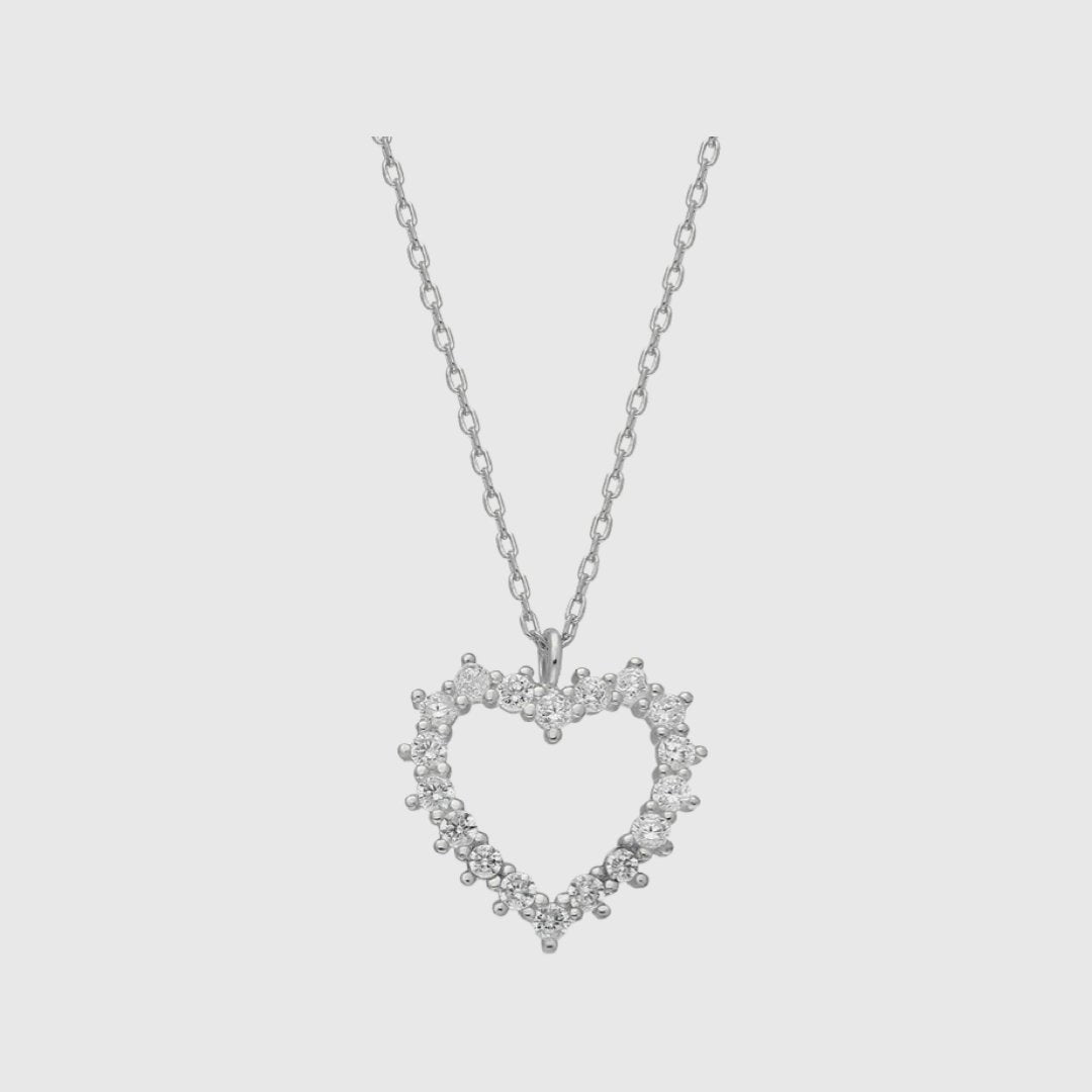 Collier coeur zircone